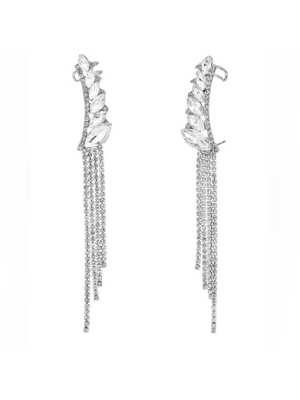 Aaliyah Dangle Earrings with Cuff - Picture 1 of 4